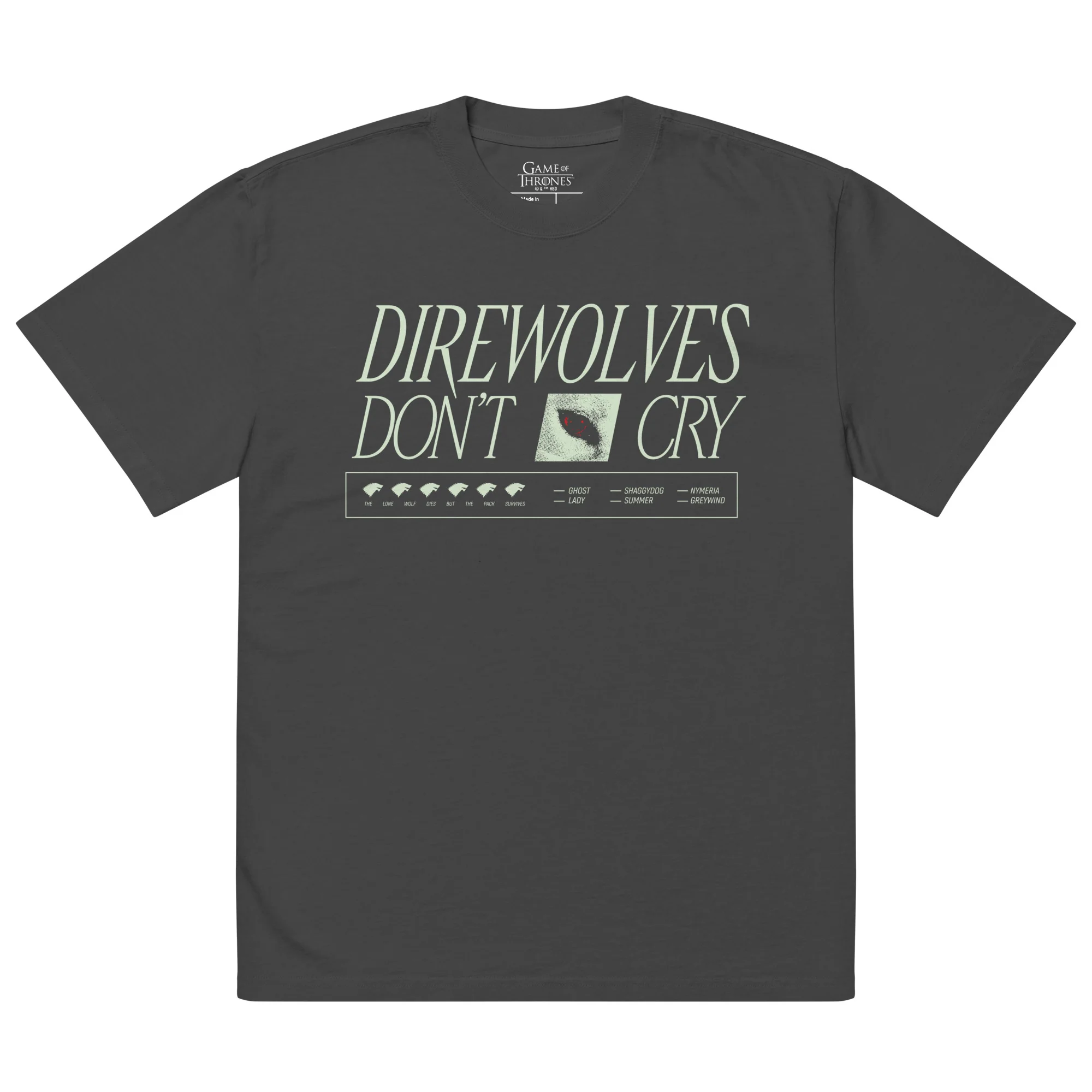 Game of Thrones Direwolves Don’t Cry Oversized Faded T-Shirt