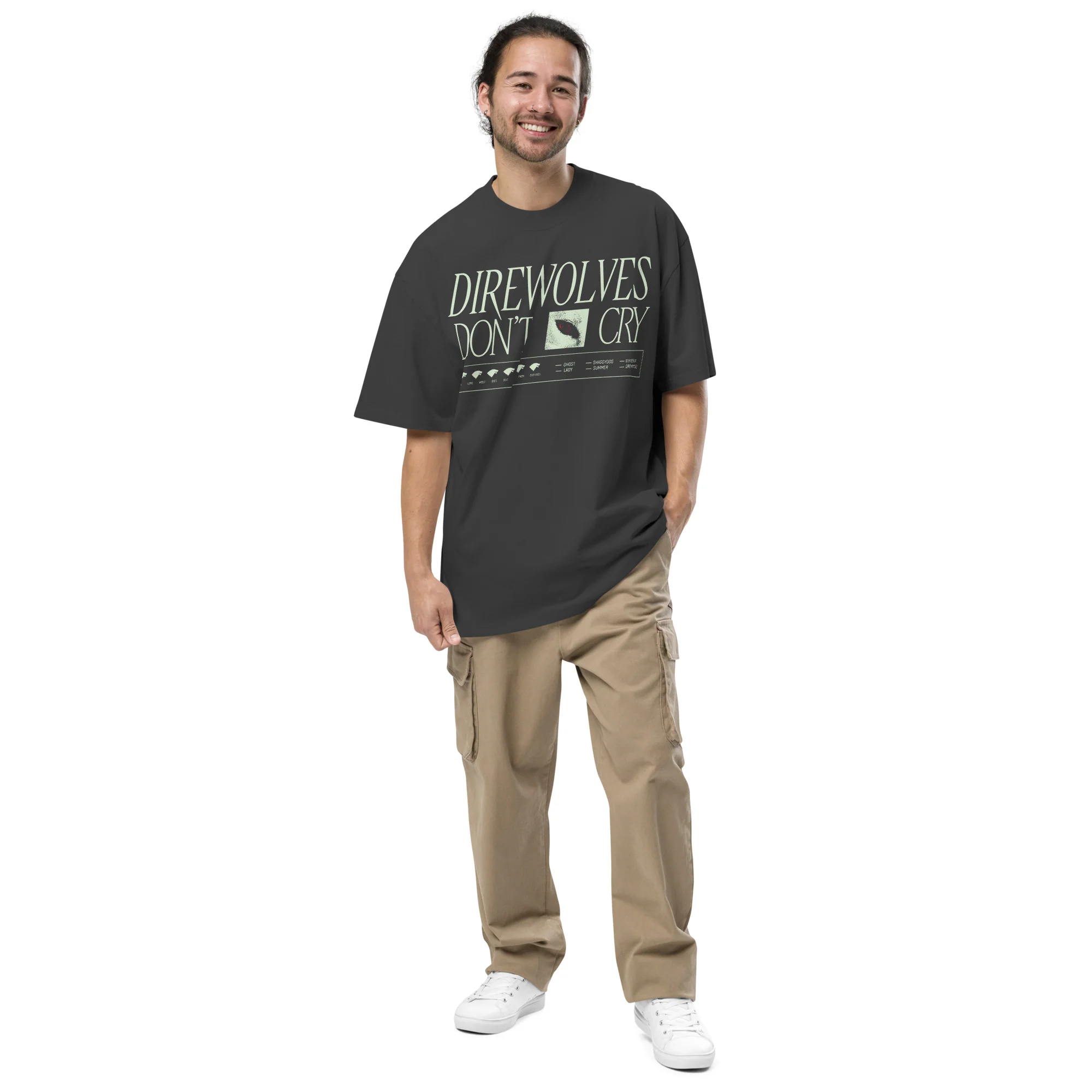 Game of Thrones Direwolves Don’t Cry Oversized Faded T-Shirt - Image 2