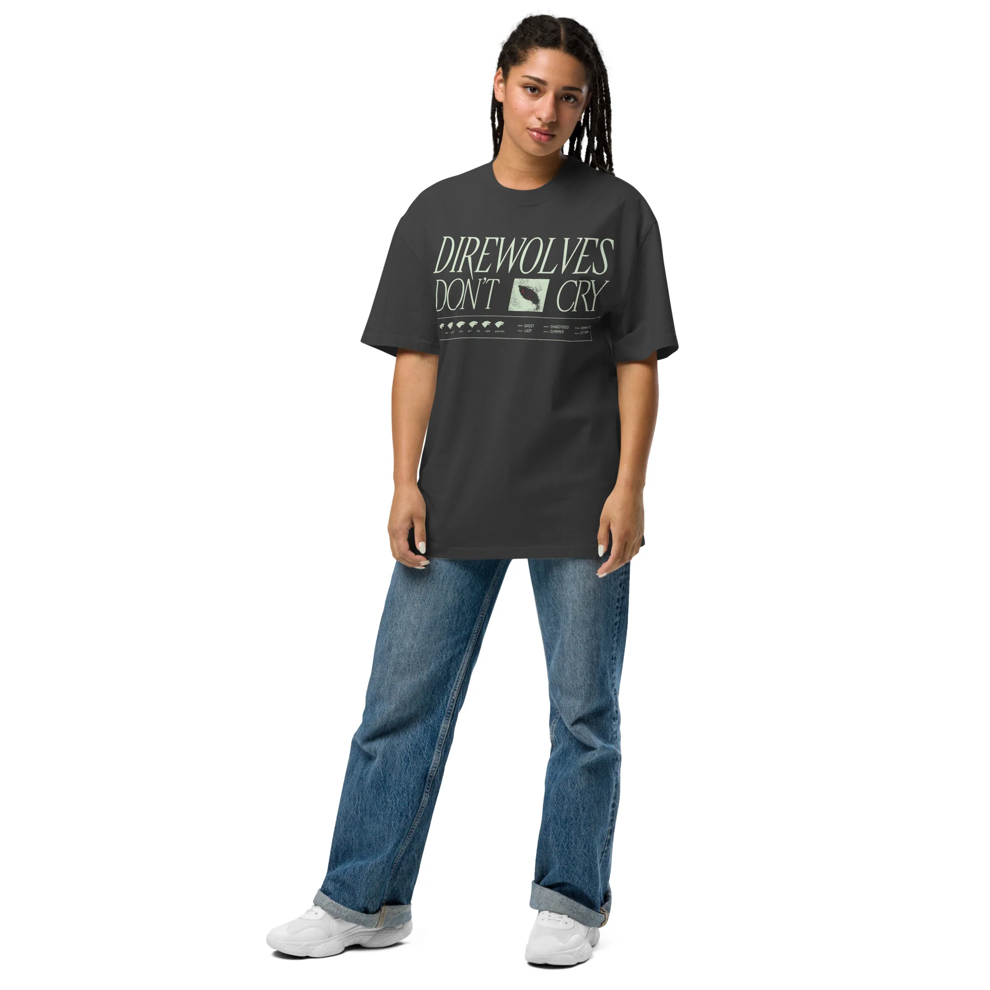 Game of Thrones Direwolves Don’t Cry Oversized Faded T-Shirt - Image 3