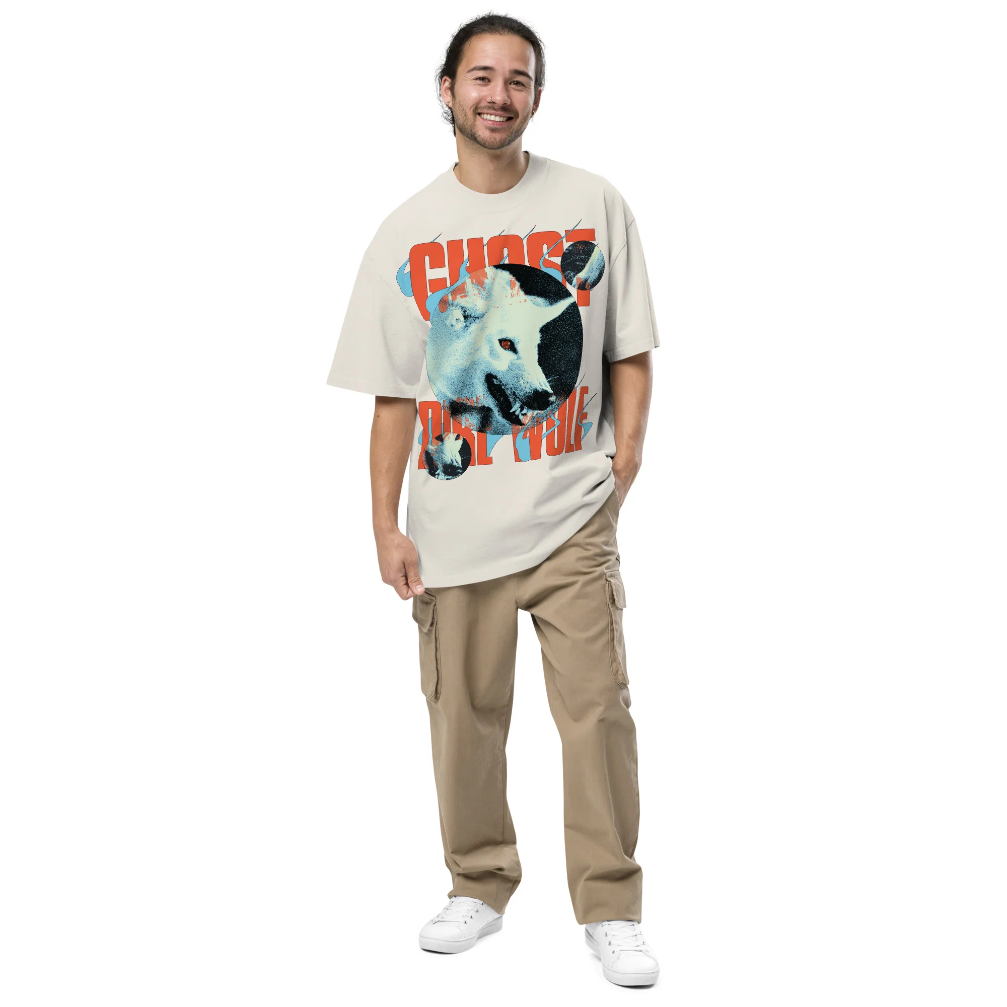 Game of Thrones Ghost Dire Wolf Oversized Faded T-shirt - Image 2