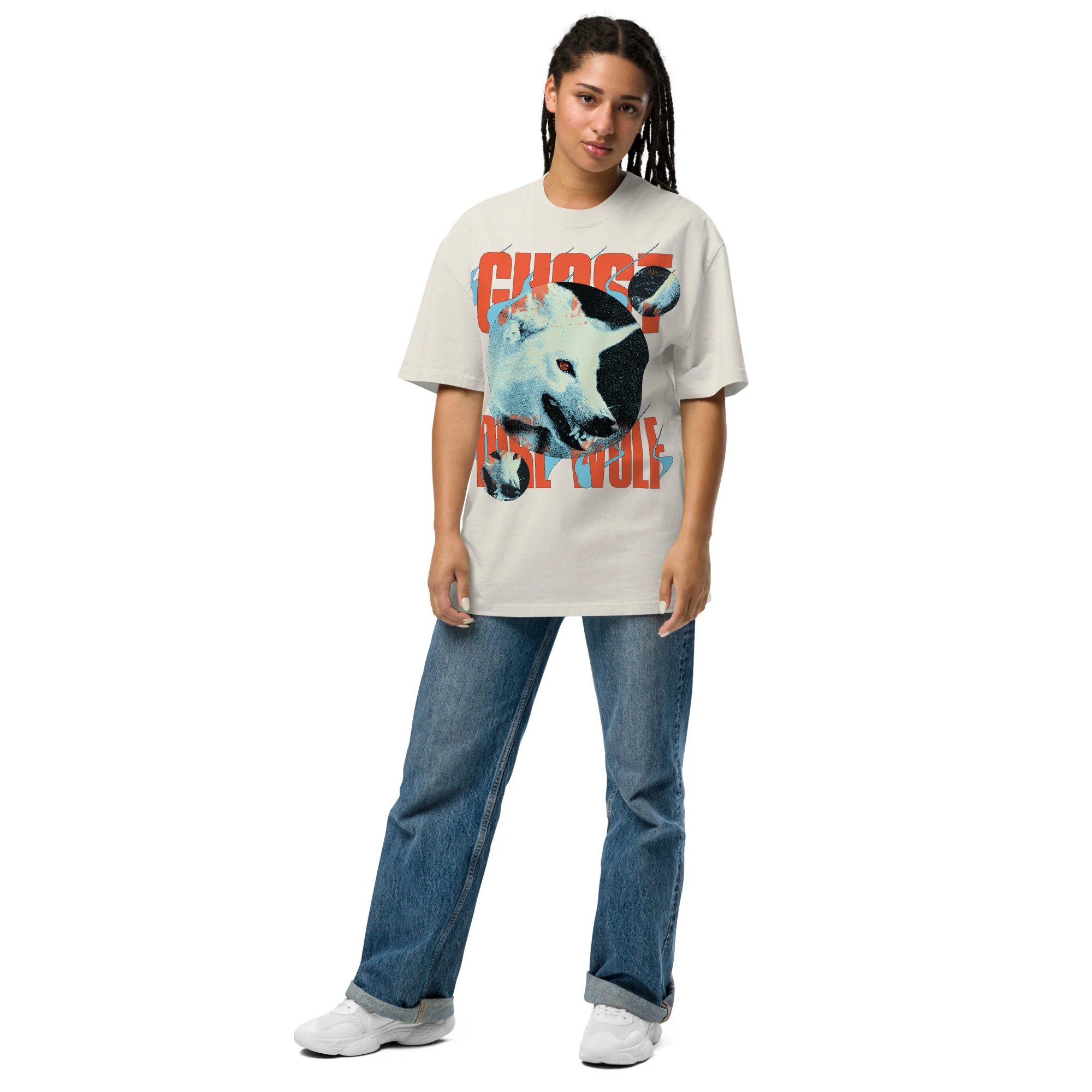 Game of Thrones Ghost Dire Wolf Oversized Faded T-shirt - Image 3