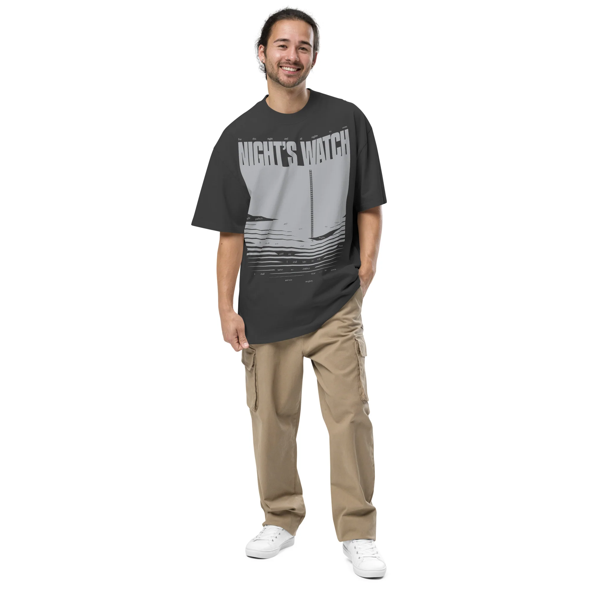 Game of Thrones Night’s Watch Oversized Faded T-shirt - Image 2