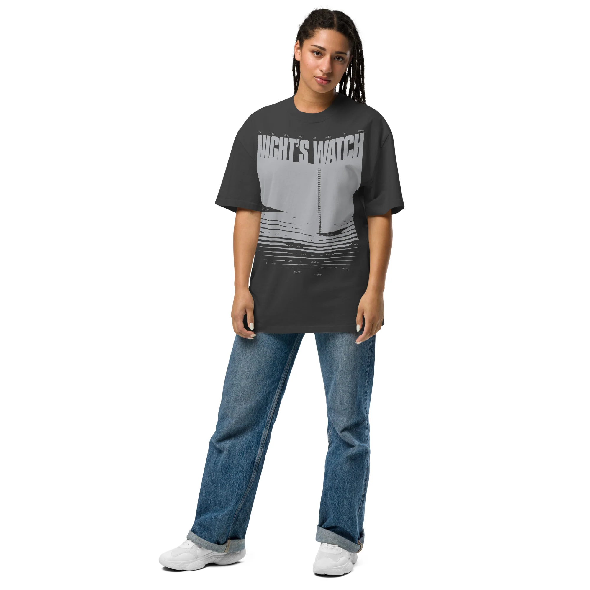 Game of Thrones Night’s Watch Oversized Faded T-shirt - Image 3