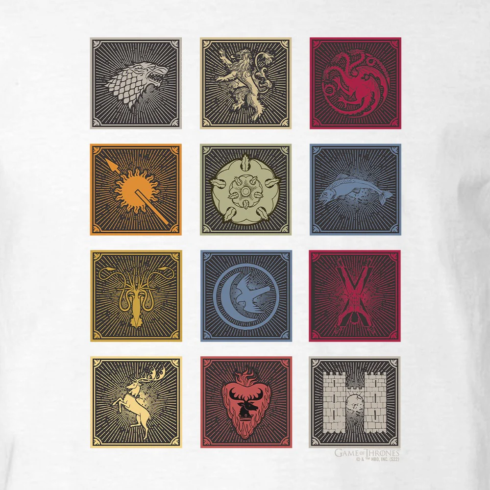 Game of Thrones Sigil Badges Adult Short Sleeve T-Shirt - Image 2