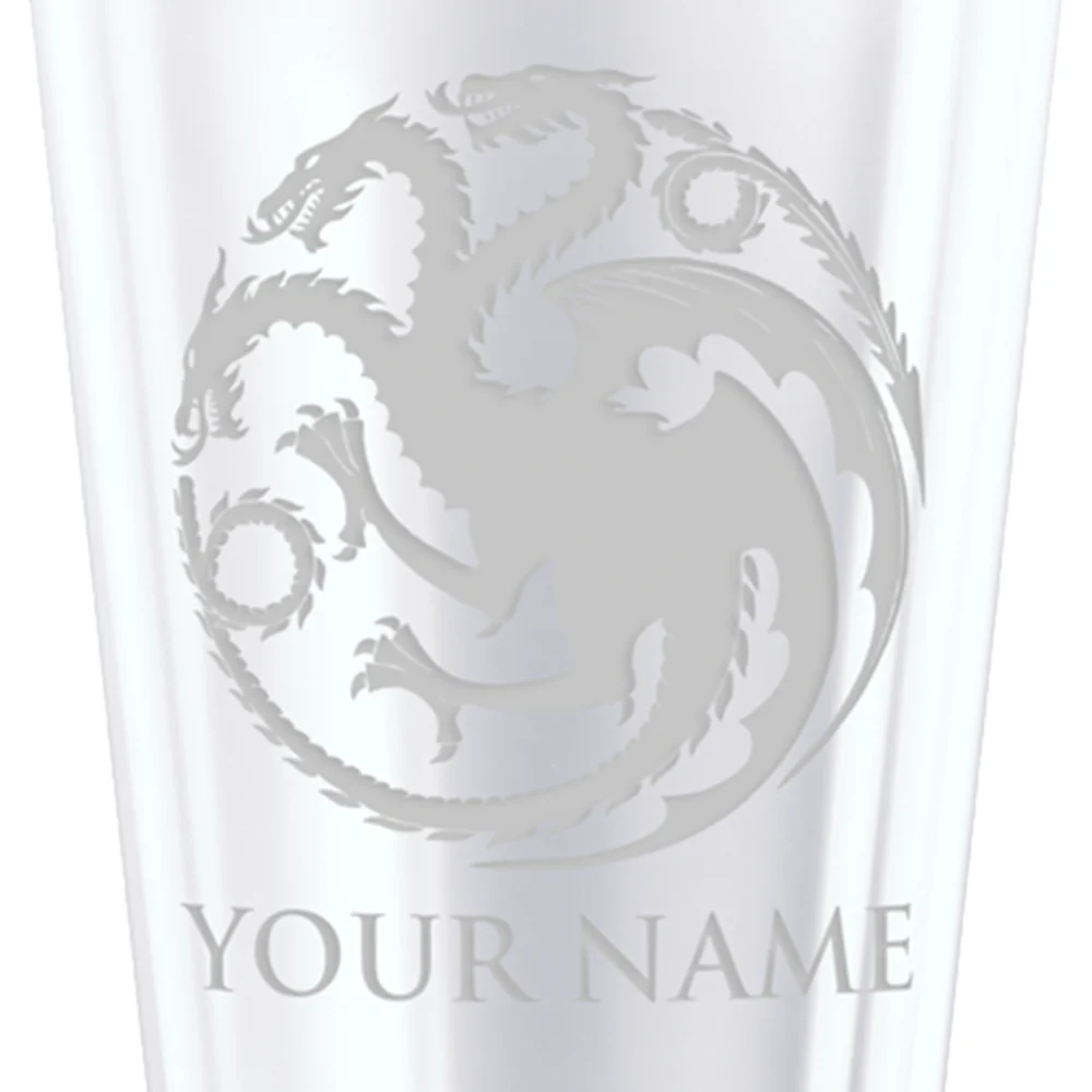 Game of Thrones Targaryen Personalized Laser Engraved Pint Glass - Image 2