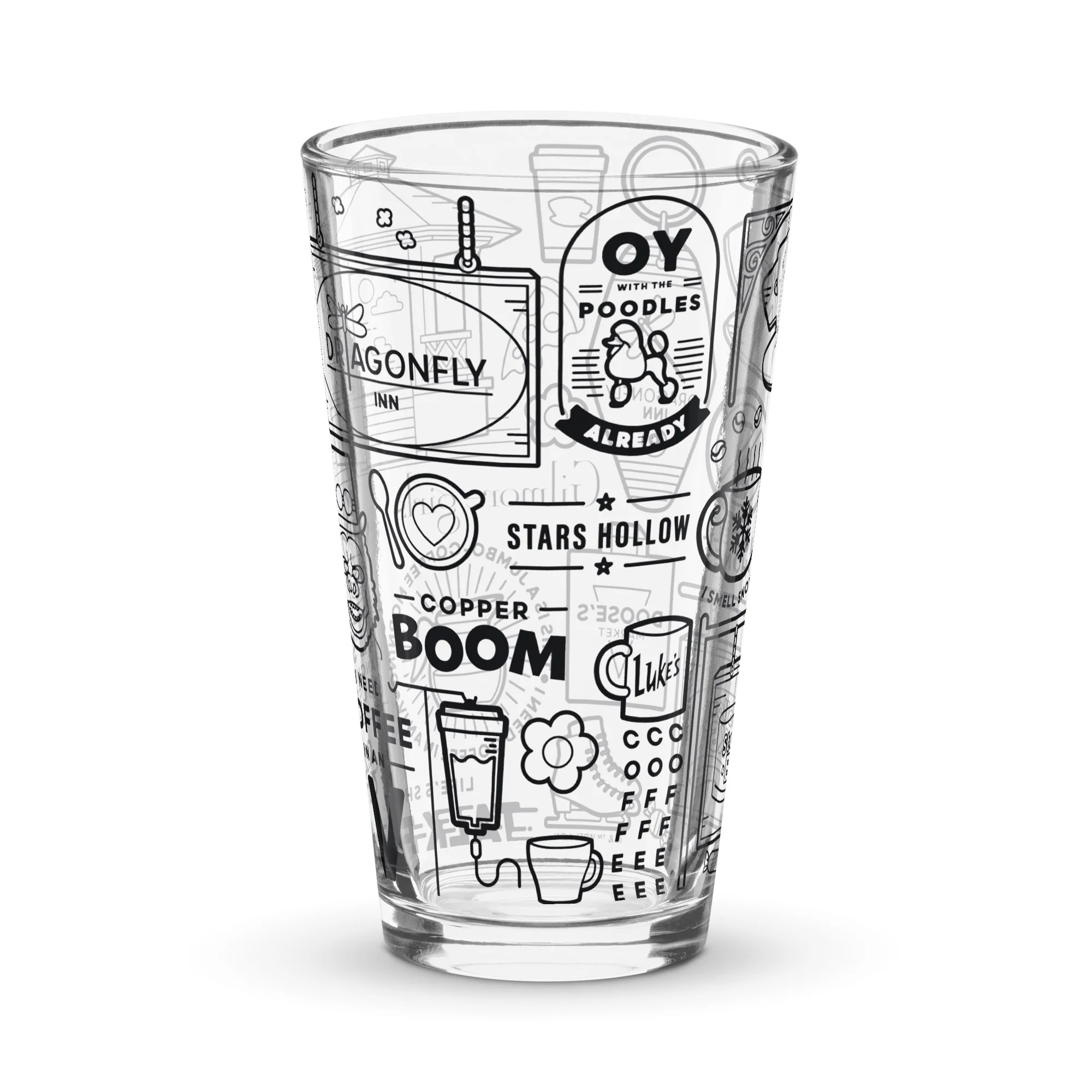 Gilmore Girls Doodle Icons 16 oz Pint Glass - Image 2