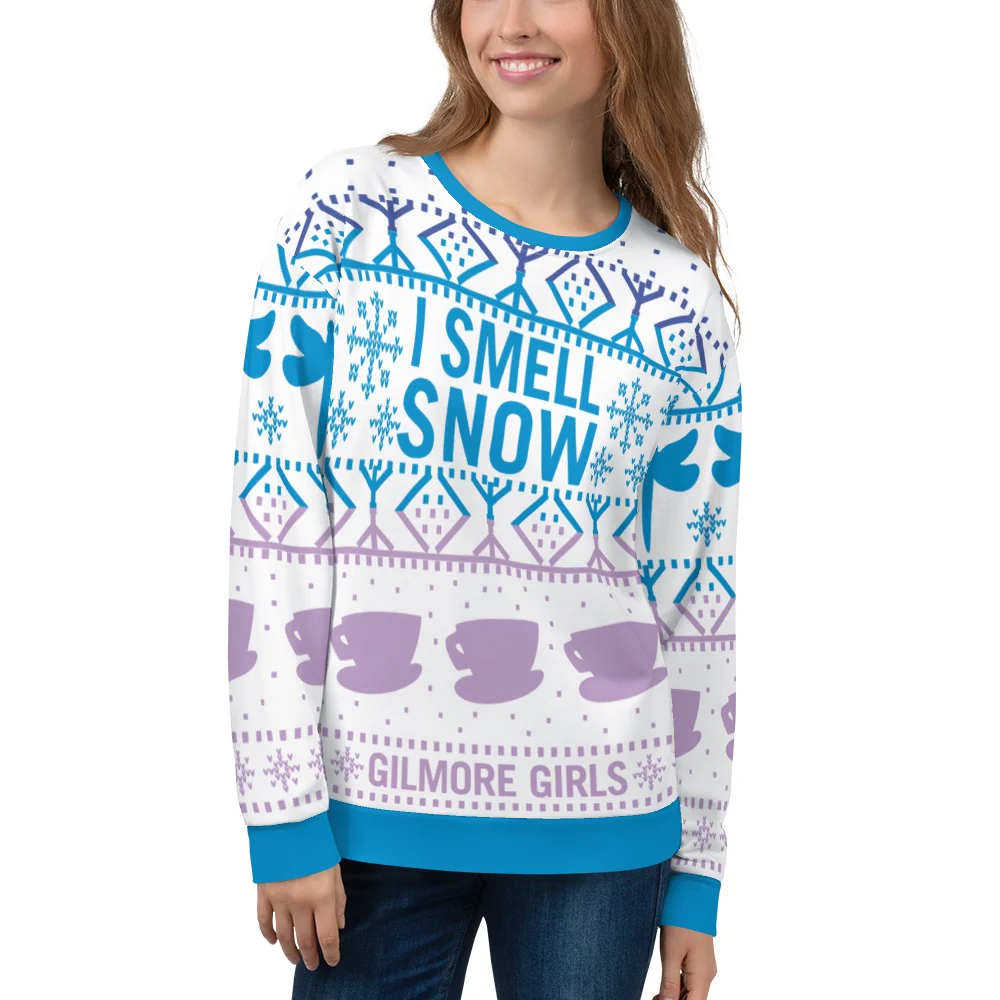 Gilmore Girls I Smell Snow Holiday Crewneck Sweatshirt - Image 4