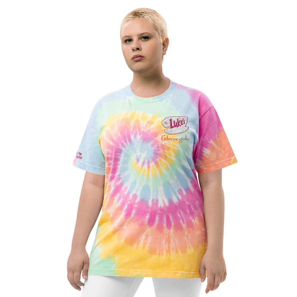 Gilmore Girls Luke's Diner Embroidered Oversized Tie-dye T-shirt - Image 3