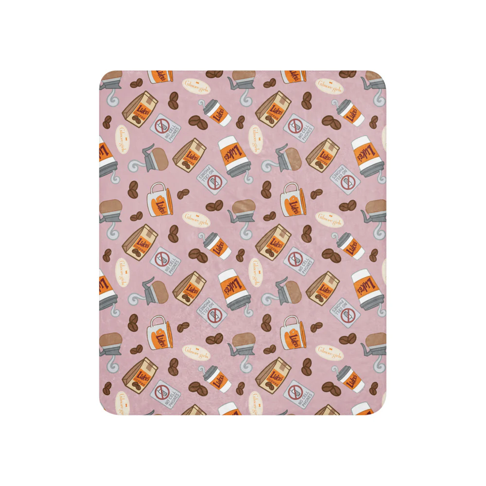 Gilmore Girls Luke’s Diner Pattern Sherpa Blanket - Image 4