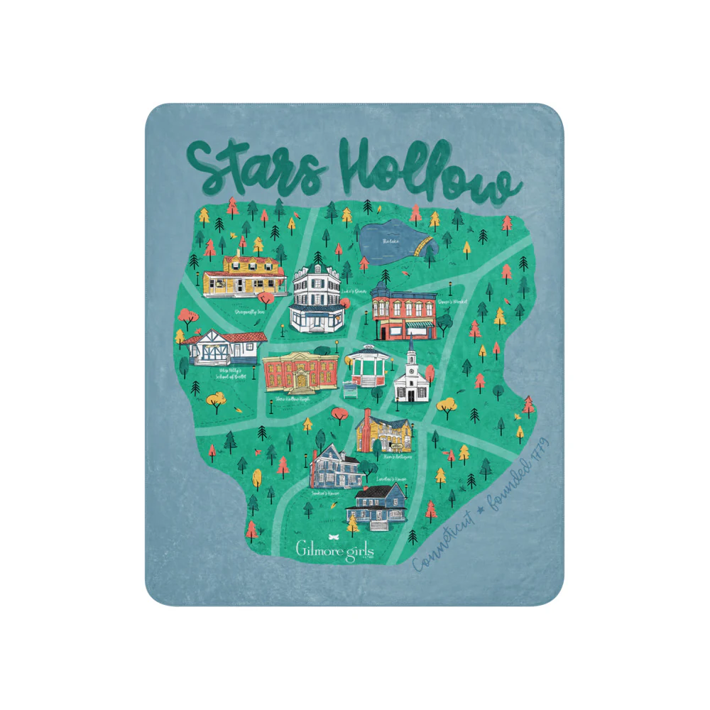 Gilmore Girls Stars Hollow, CT Map Sherpa Blanket - Image 3