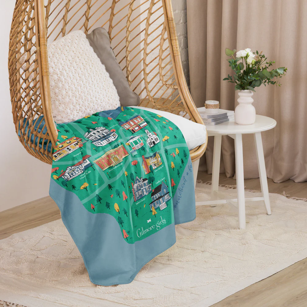 Gilmore Girls Stars Hollow, CT Map Sherpa Blanket - Image 4