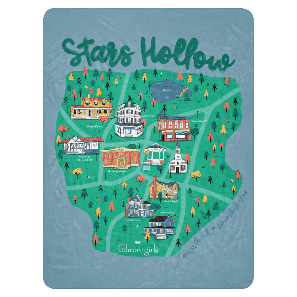Gilmore Girls Stars Hollow, CT Map Sherpa Blanket - Image 5