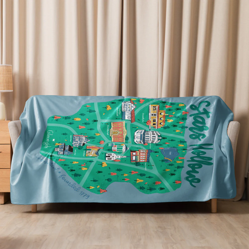 Gilmore Girls Stars Hollow, CT Map Sherpa Blanket - Image 6