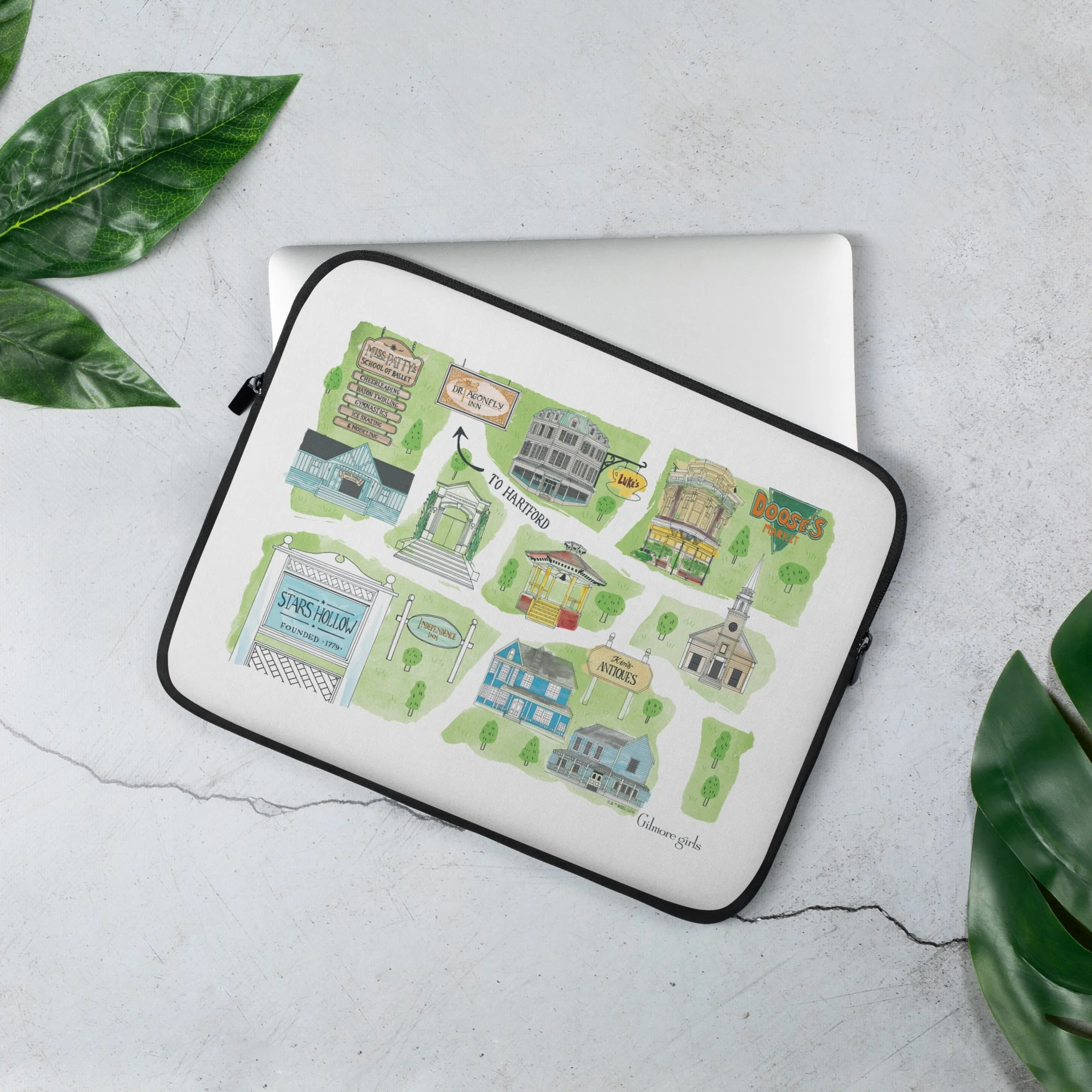 Gilmore Girls Stars Hollow Map Laptop Sleeve - Image 3