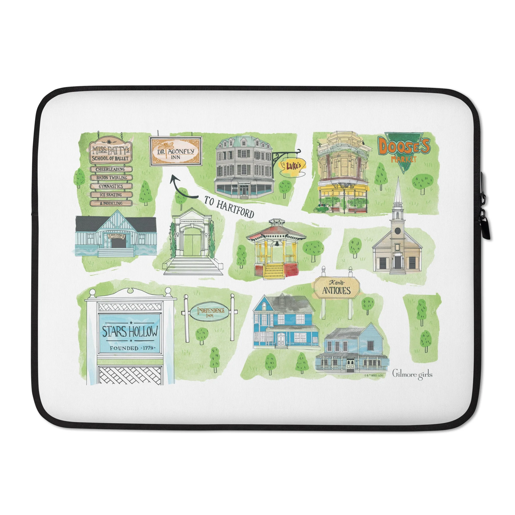 Gilmore Girls Stars Hollow Map Laptop Sleeve - Image 4
