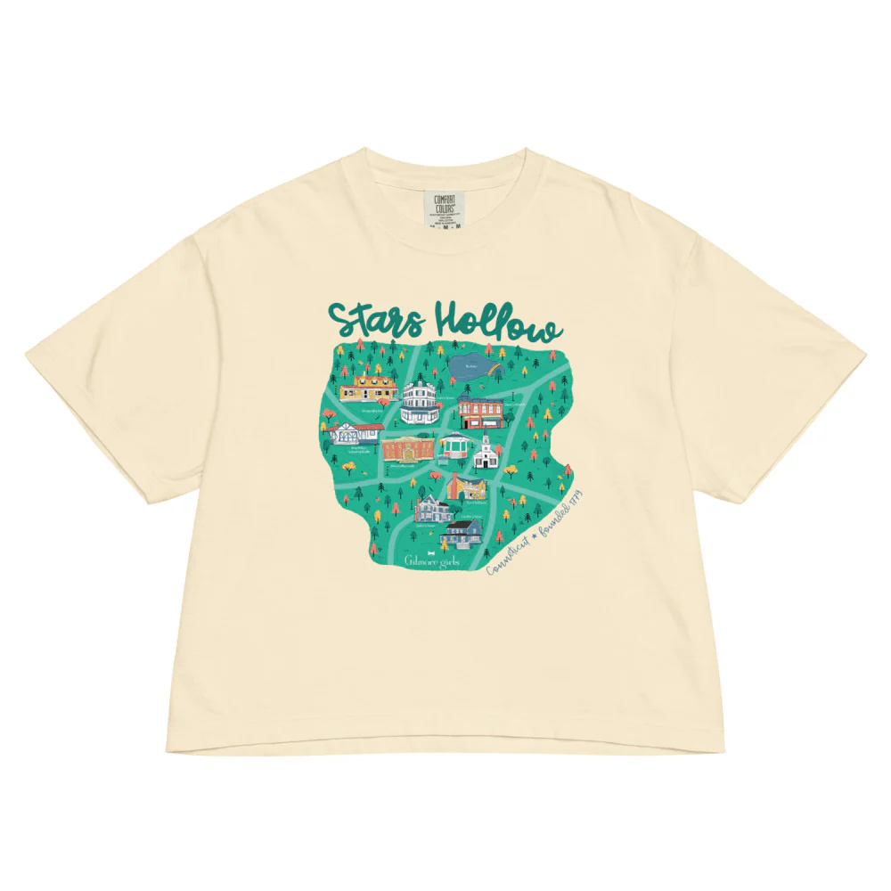 Gilmore Girls Stars Hollow, CT Map Women’s Comfort Colors Boxy T-Shirt