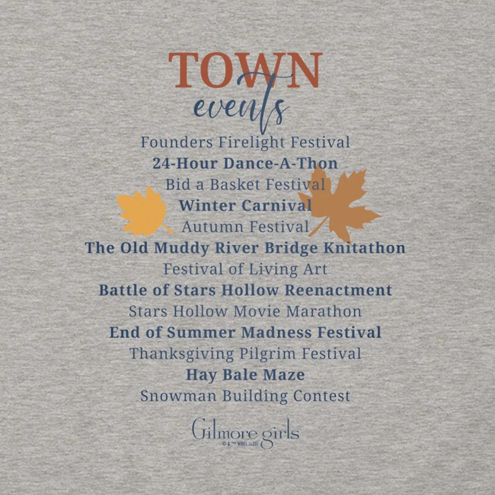 Gilmore Girls Town Events Adult Hoodie - Image 5