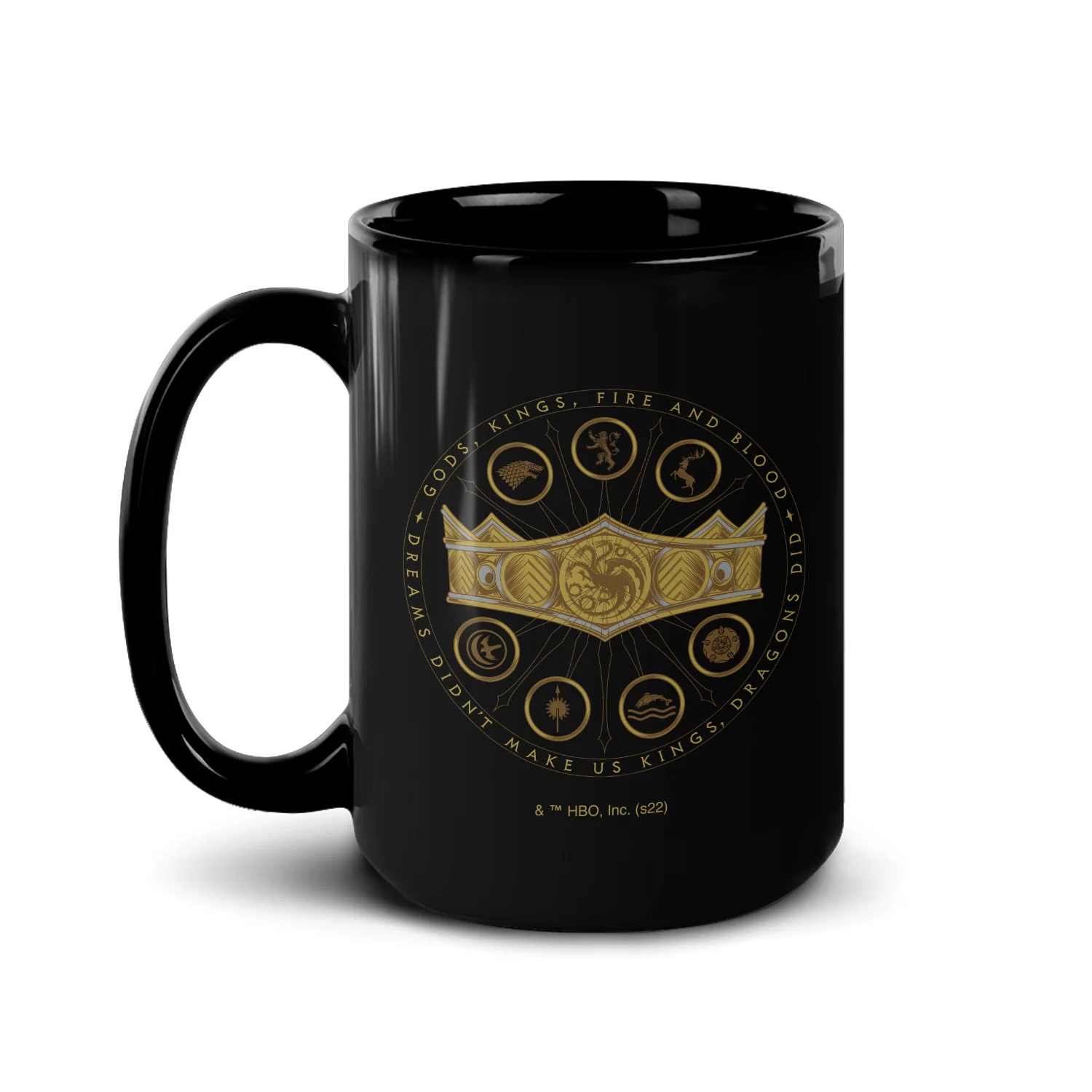 House of the Dragon Crown Personalized Black Mug 15oz