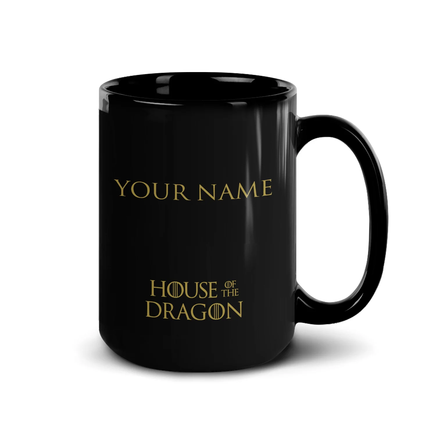 House of the Dragon Crown Personalized Black Mug 15oz - Image 3