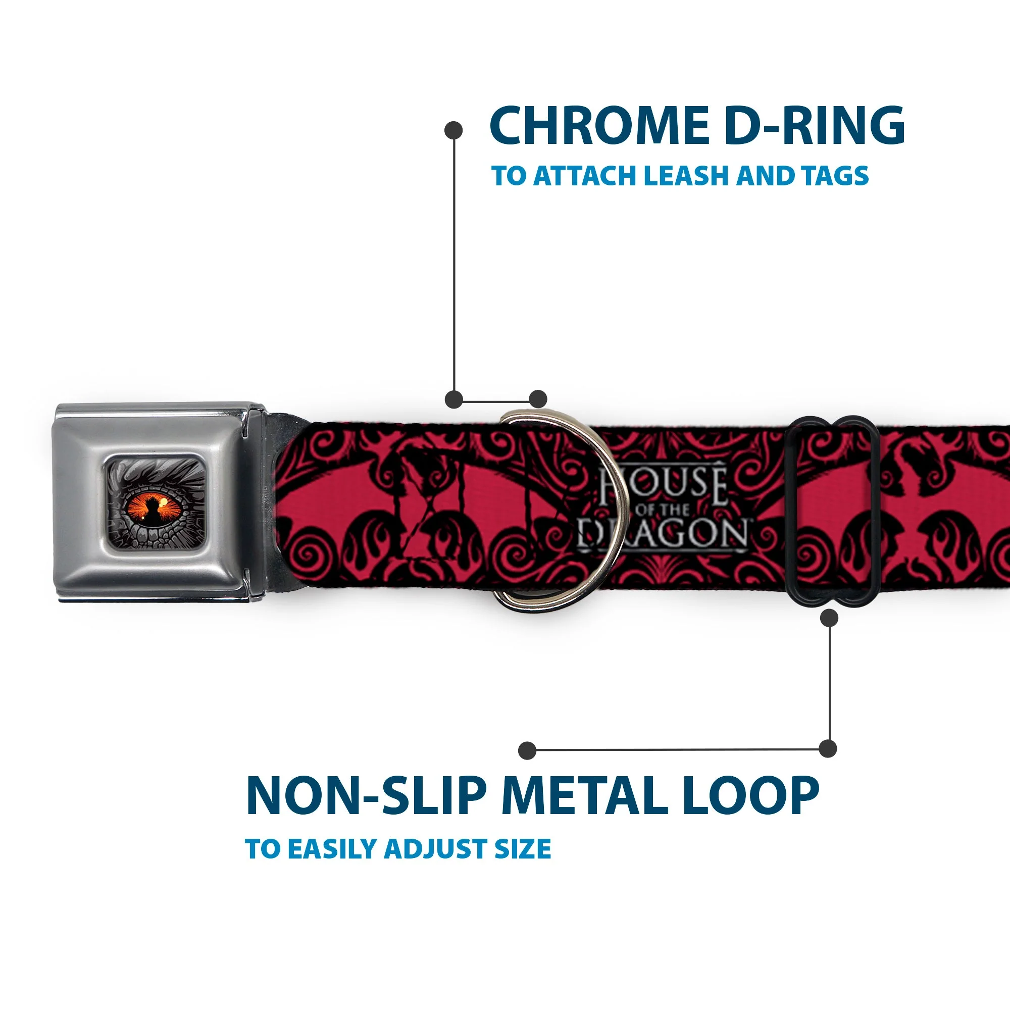 House of the Dragon Eye Seatbelt Buckle Dog Collar - Image 5