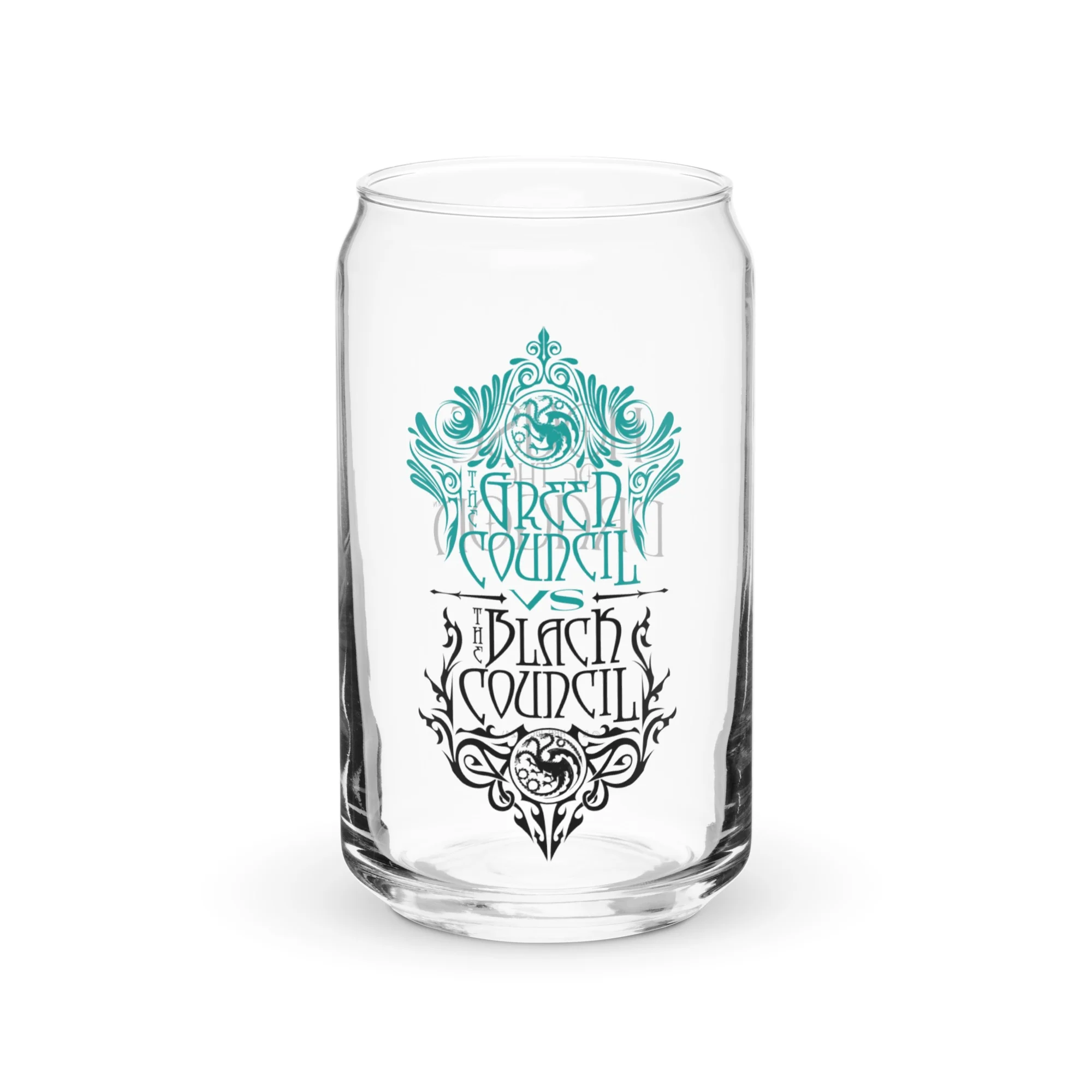 House of The Dragon Green Council vs. Black Council 16 oz Can Shaped Glass