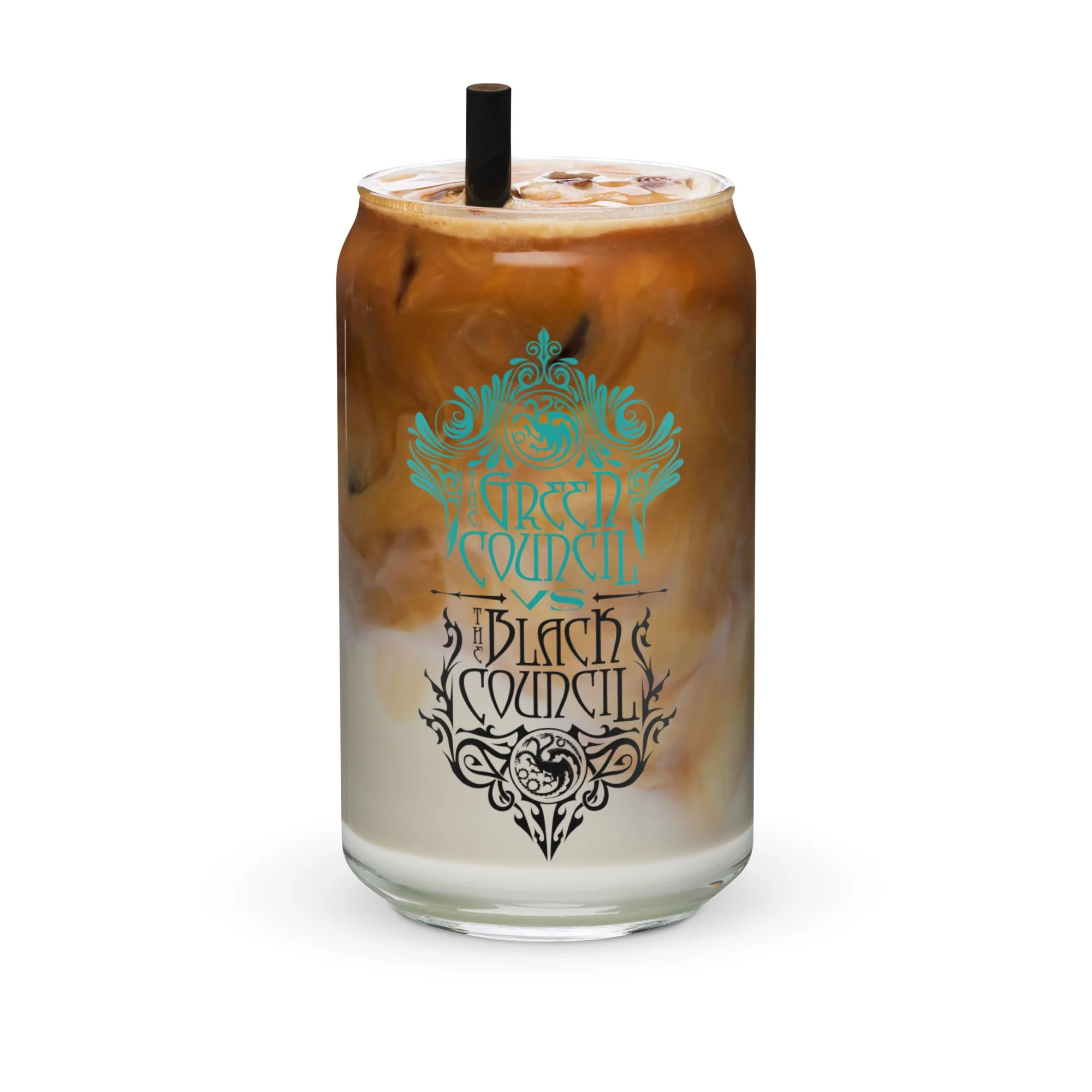 House of The Dragon Green Council vs. Black Council 16 oz Can Shaped Glass - Image 4
