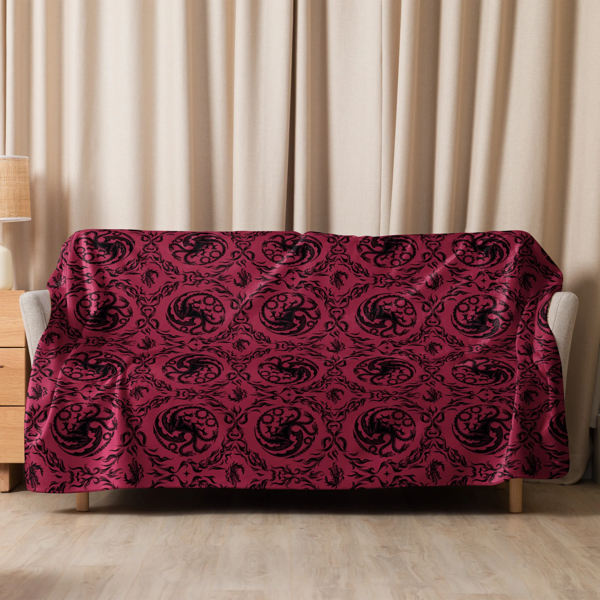 House of the Dragon Sherpa Blanket Sigil of House Targaryen - Image 9