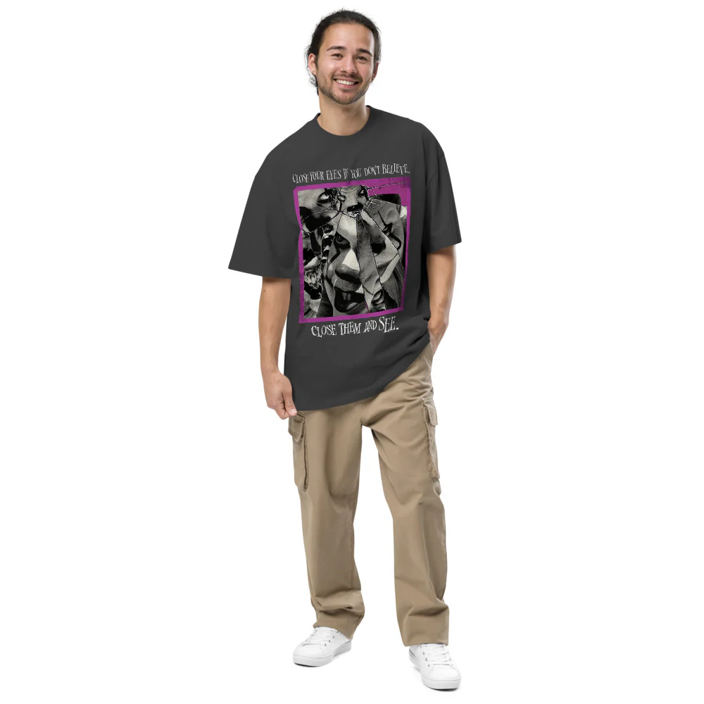 IT: Chapter One Close Your Eyes and See Oversized Faded T-Shirt - Image 2