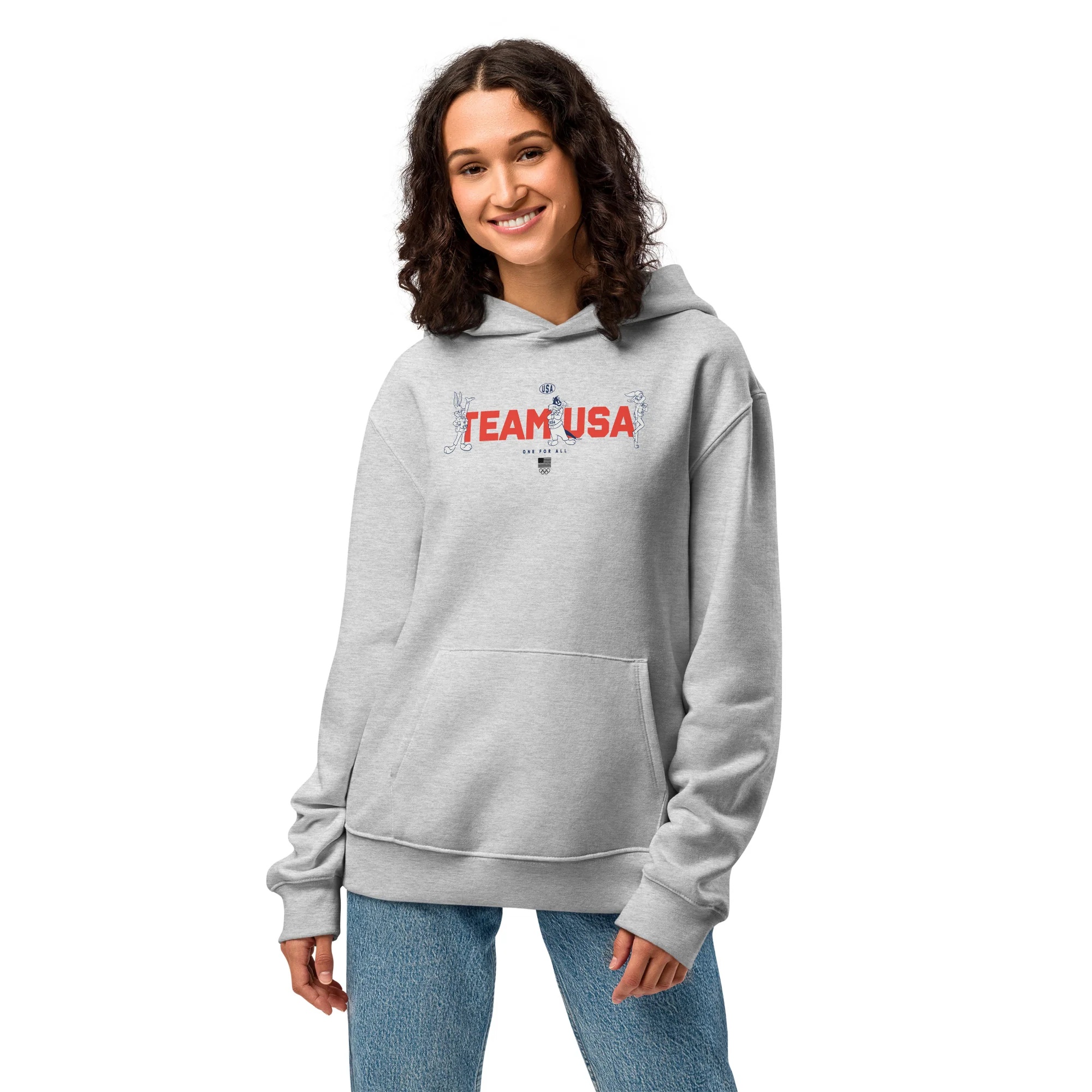 Looney Tunes x Team USA Oversized Heavyweight Hoodie One for All - Image 4