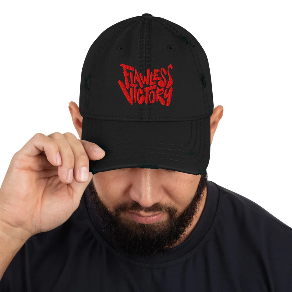 Mortal Kombat II Flawless Victory Embroidered Distressed Dad Hat - Image 4
