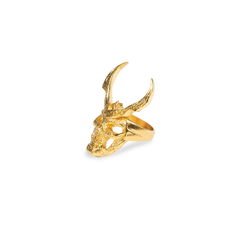 Mortal Kombat II Shao Kahn's Helmet 24k Gold-Plated Sterling Silver Ring - Image 4