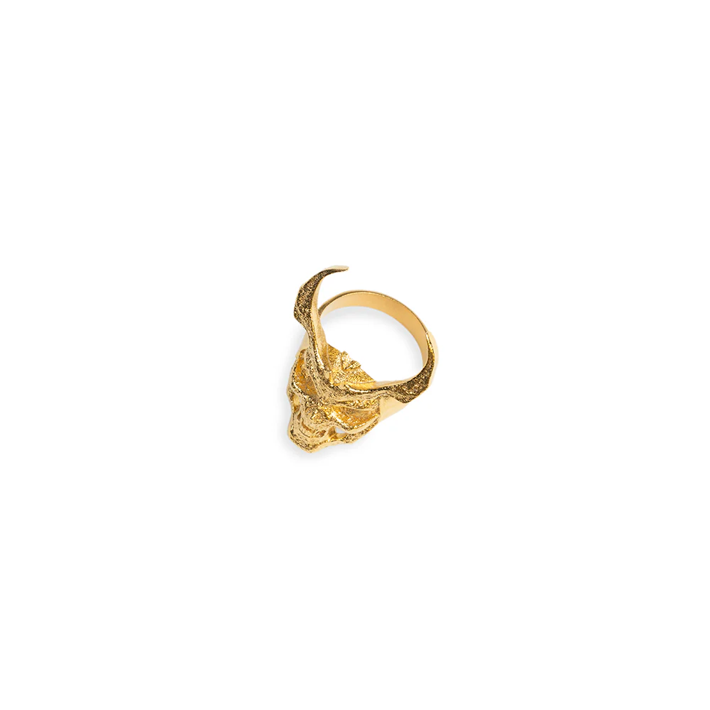 Mortal Kombat II Shao Kahn's Helmet 24k Gold-Plated Sterling Silver Ring - Image 5