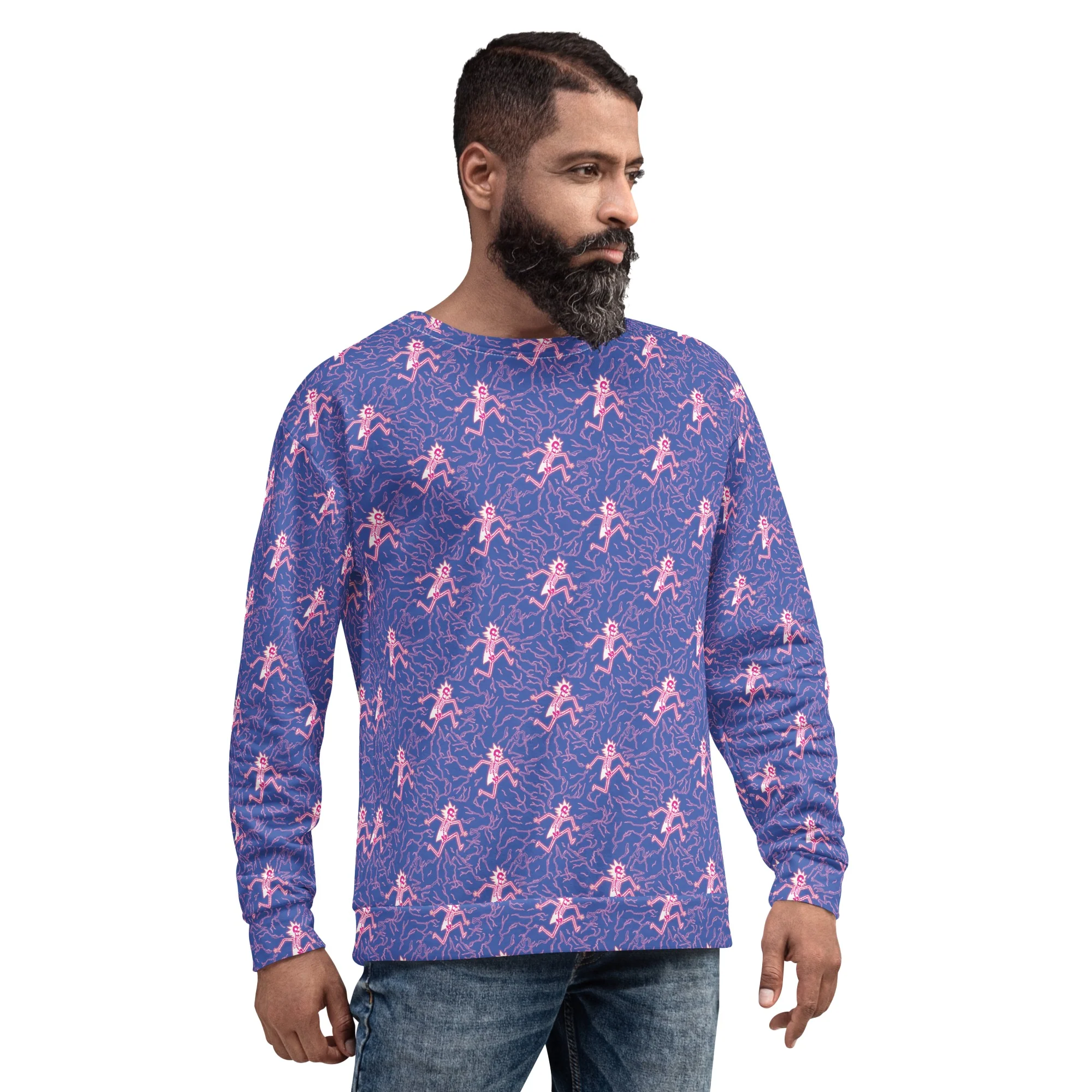Rick and Morty 41 Pattern Unisex Crew Neck Sweatshirt - Image 2