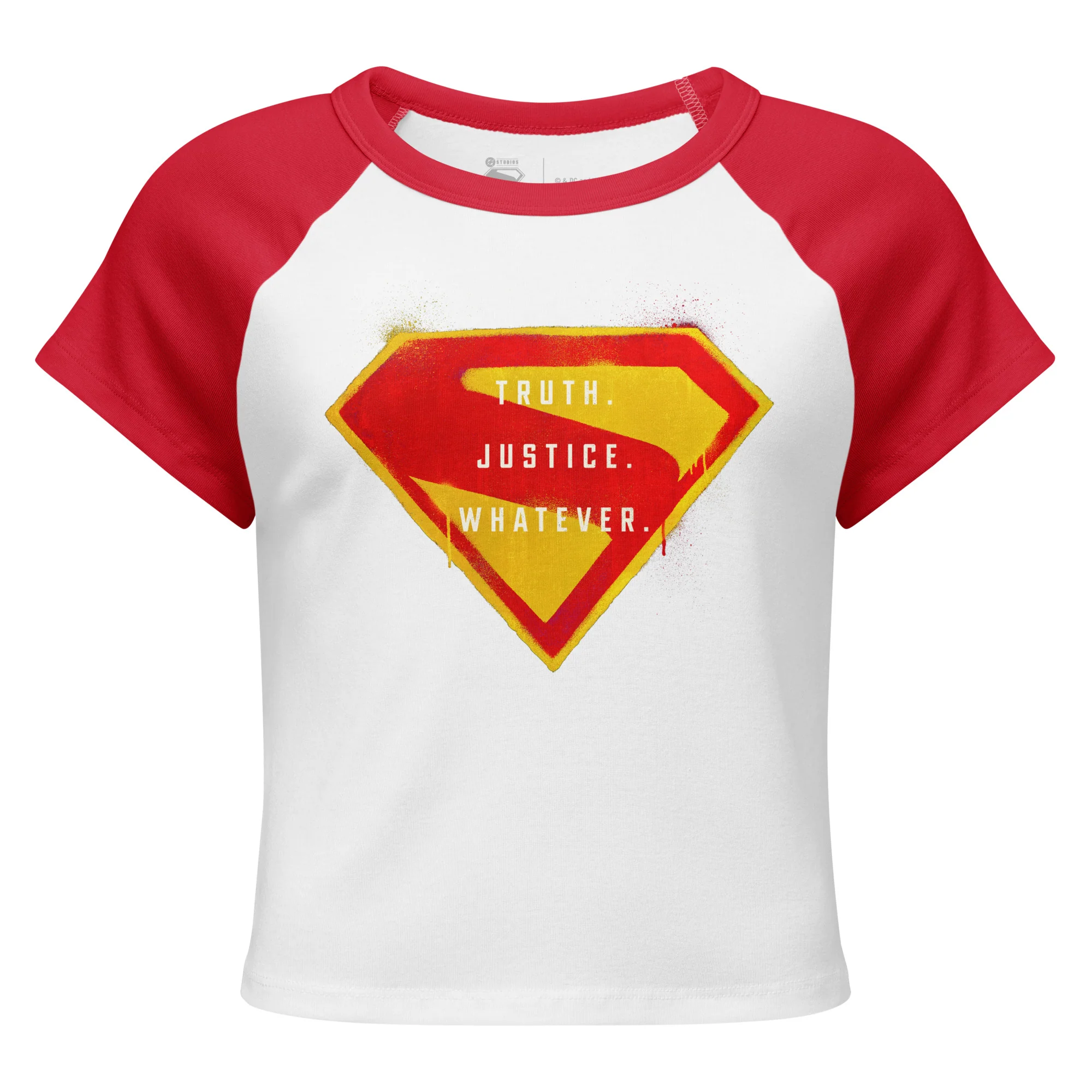 SUPERGIRL (2026 Movie) Truth Justice Whatever Women’s Micro Rib Raglan Baby Tee - Image 2