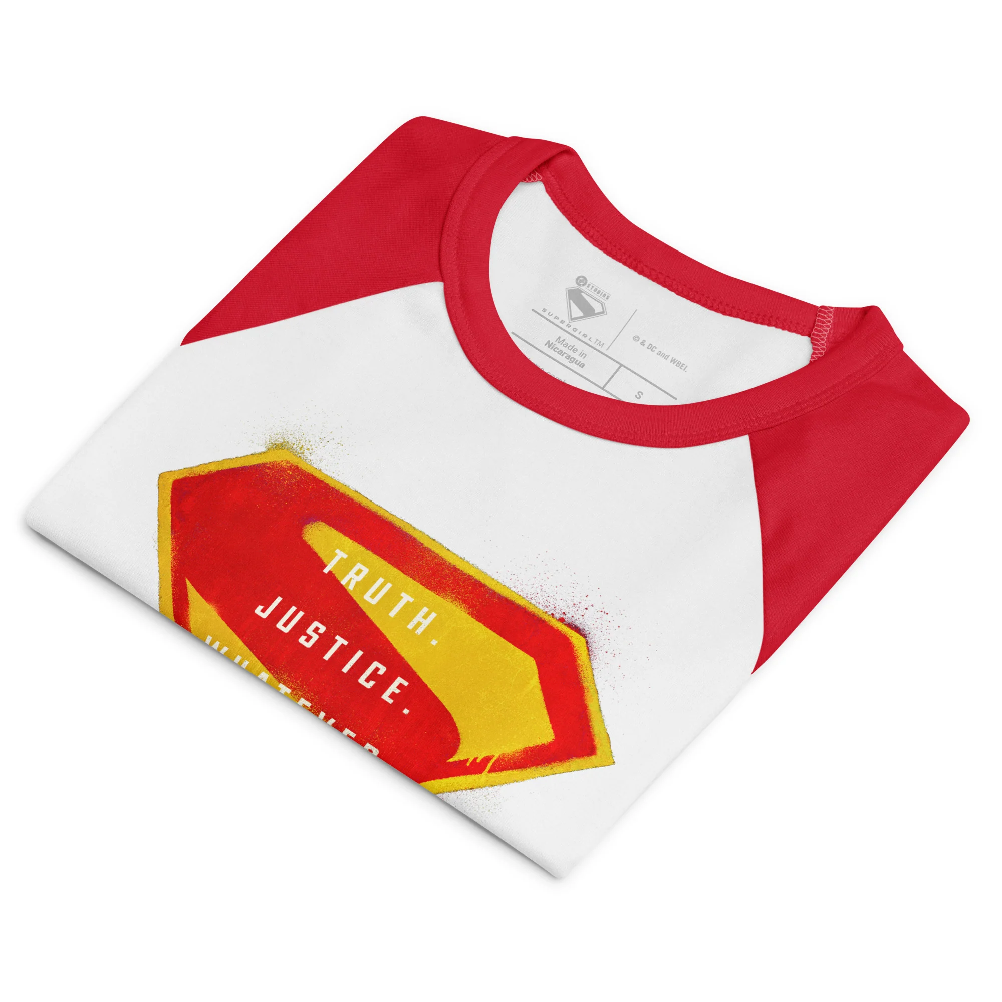 SUPERGIRL (2026 Movie) Truth Justice Whatever Women’s Micro Rib Raglan Baby Tee - Image 4