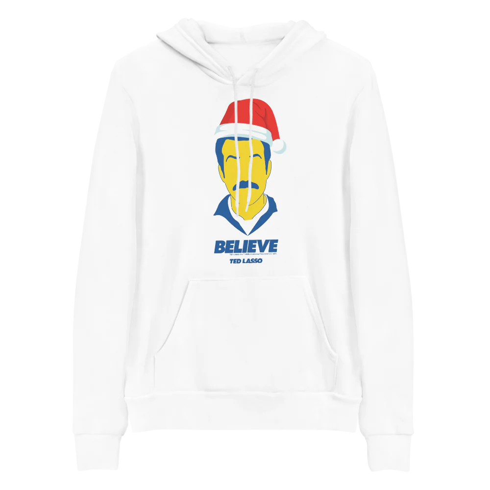 Ted Lasso Believe Santa Adult Fleece Hooded Sweatshirt - Image 2