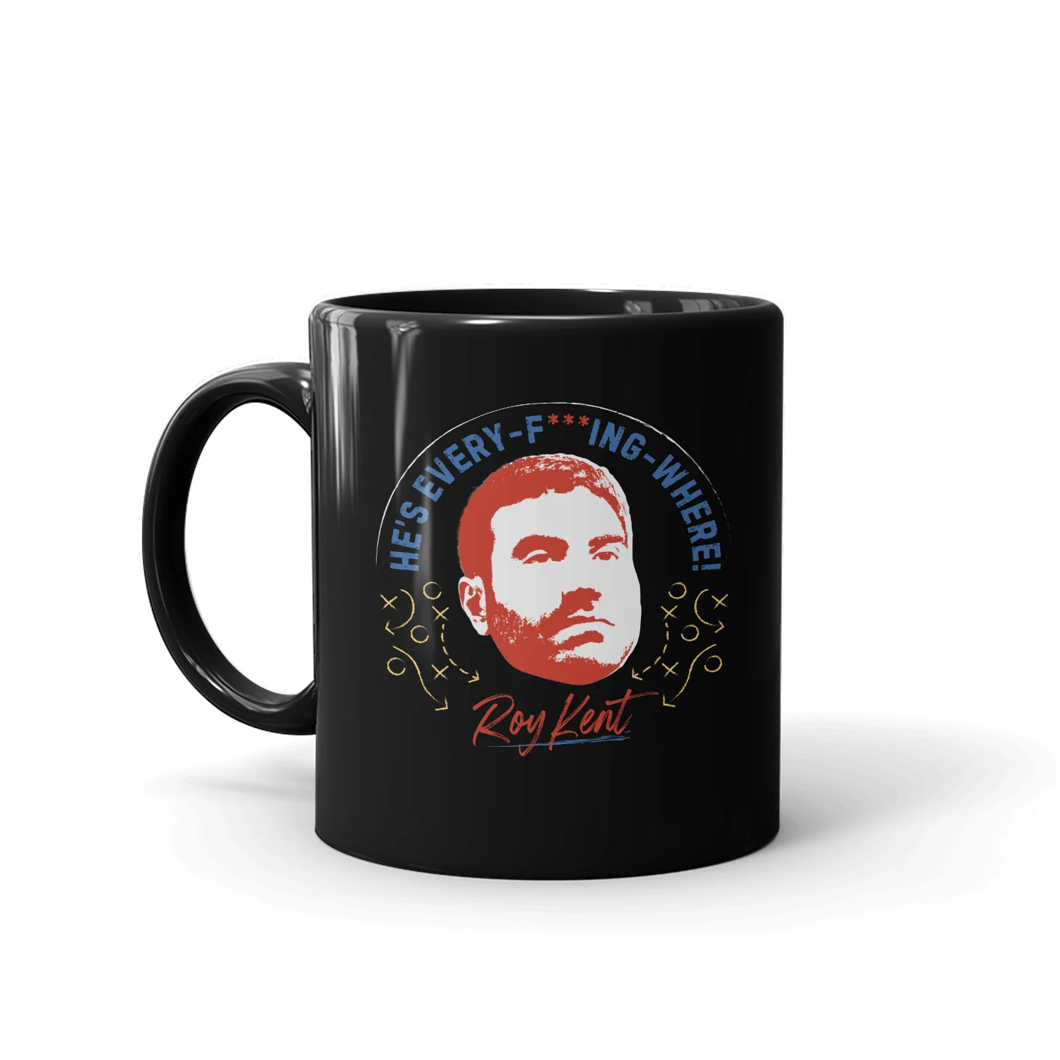 Ted Lasso He's Everywhere Black Mug