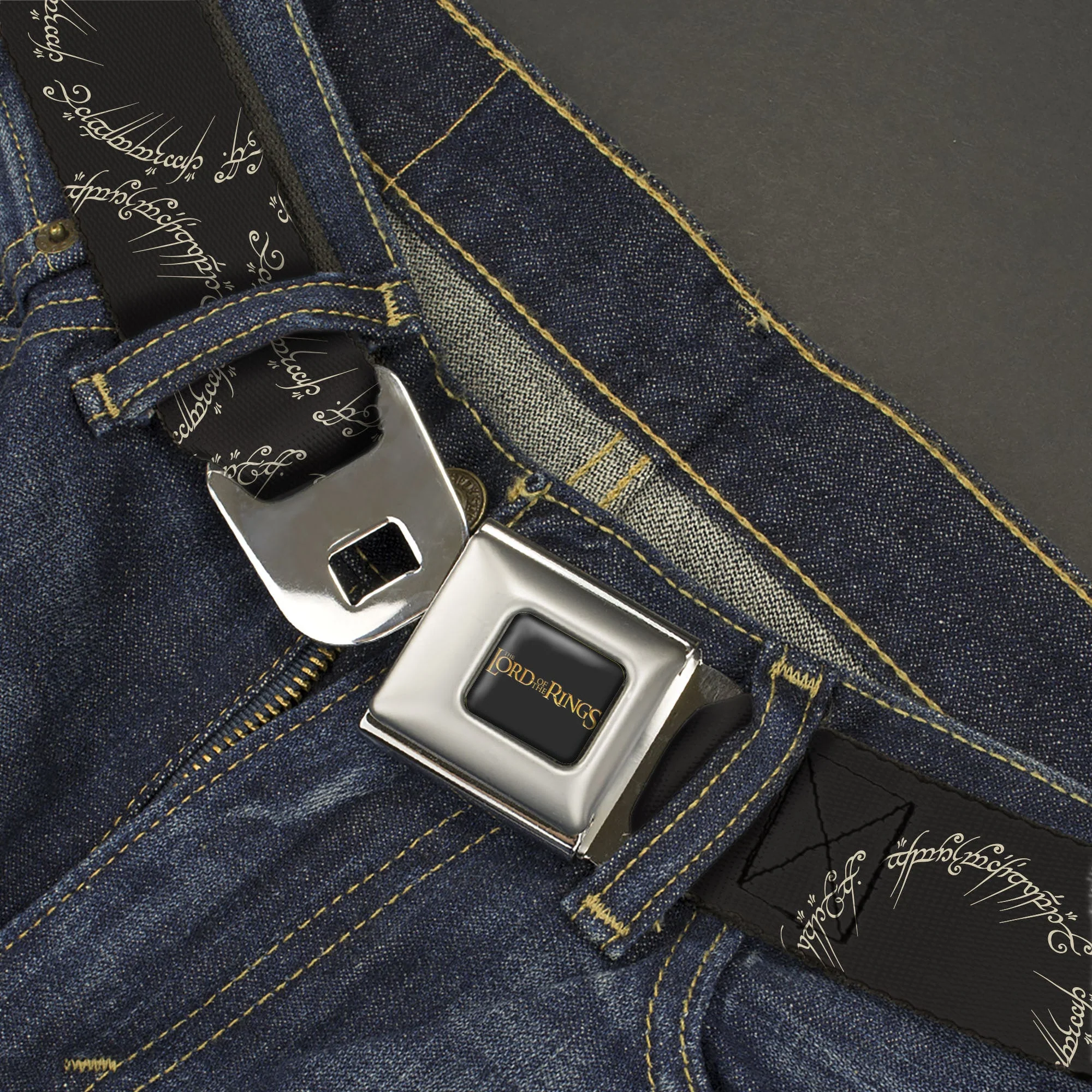 The Lord of the Rings™ THE ONE RING™ Elvish Script Seatbelt Belt - Image 2