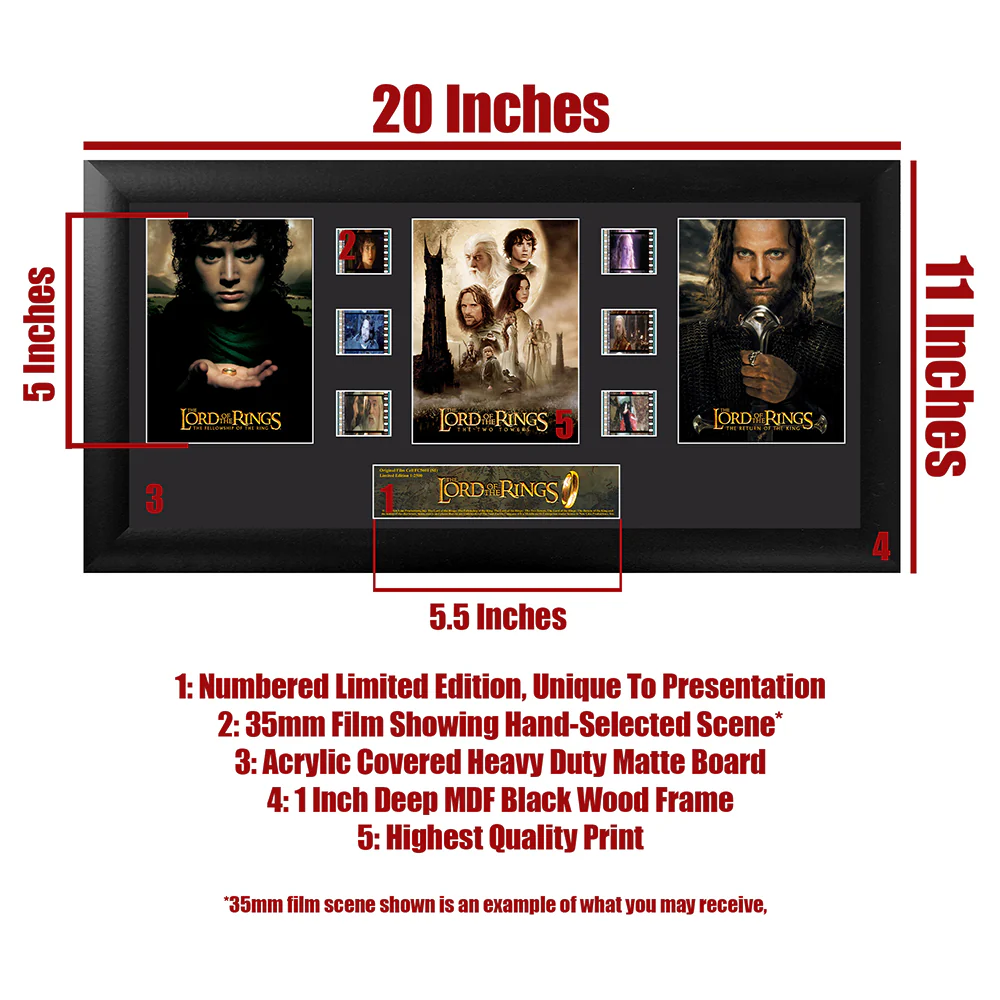 The Lord of the Rings Trilogy FilmCells Framed Wall Art Presentation - Image 5