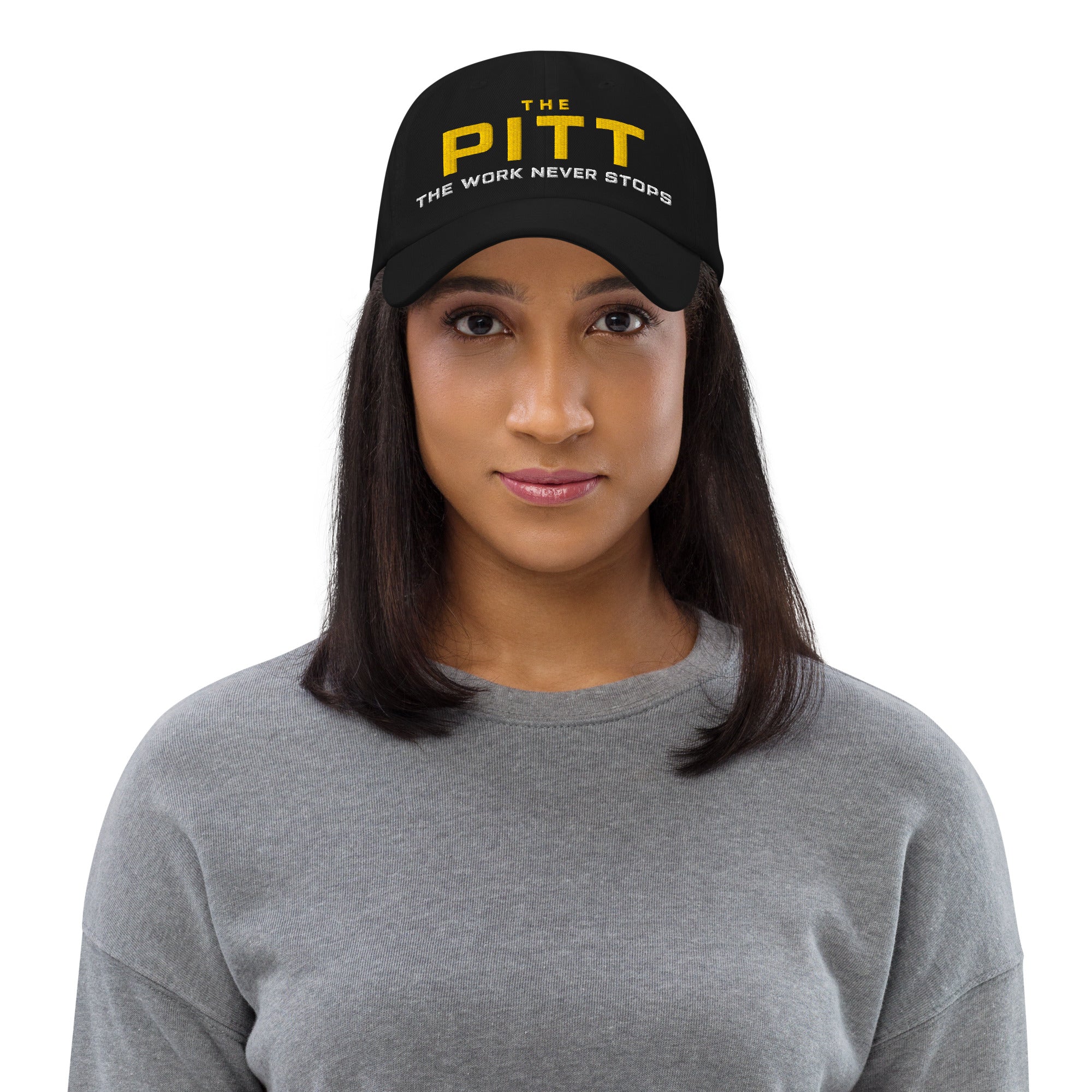 The Pitt Embroidered Dad Hat The Work Never Stops - Image 5